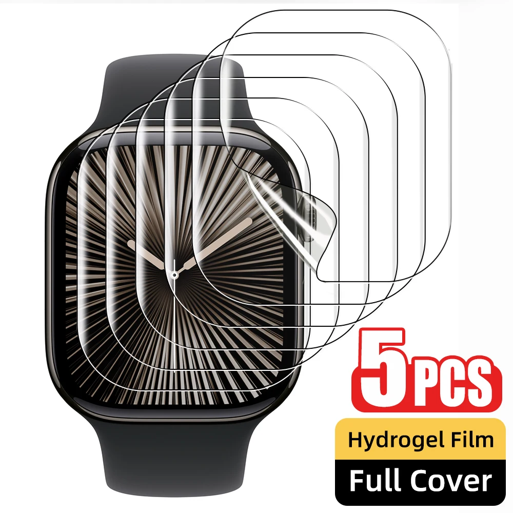5PCS Protective Film for Apple Watch Screen Protector 49mm Accessories 40mm 44mm 45mm 41mm Series 12 10 46mm 42mm SE Ultra 2 3 4