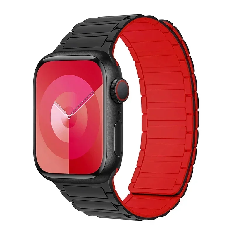 Magnetic Loop for Apple Watch Bands 44mm 40mm 49mm 45mm 41mm 38mm Silicone Bracelet iWatch Series 9 8 7 6 5 4 3 Se ultra 2 strap