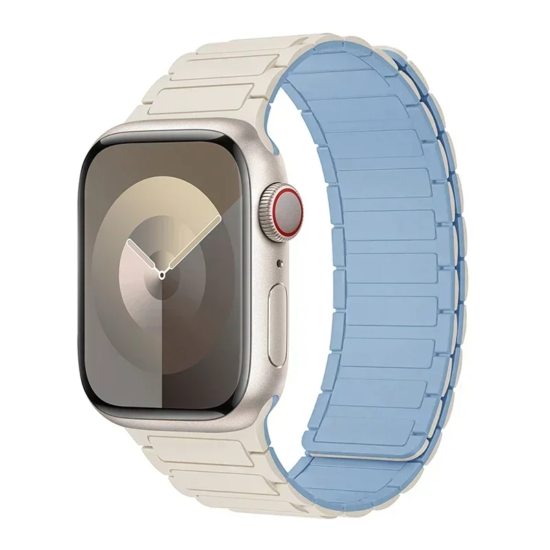 Magnetic Loop for Apple Watch Bands 44mm 40mm 49mm 45mm 41mm 38mm Silicone Bracelet iWatch Series 9 8 7 6 5 4 3 Se ultra 2 strap