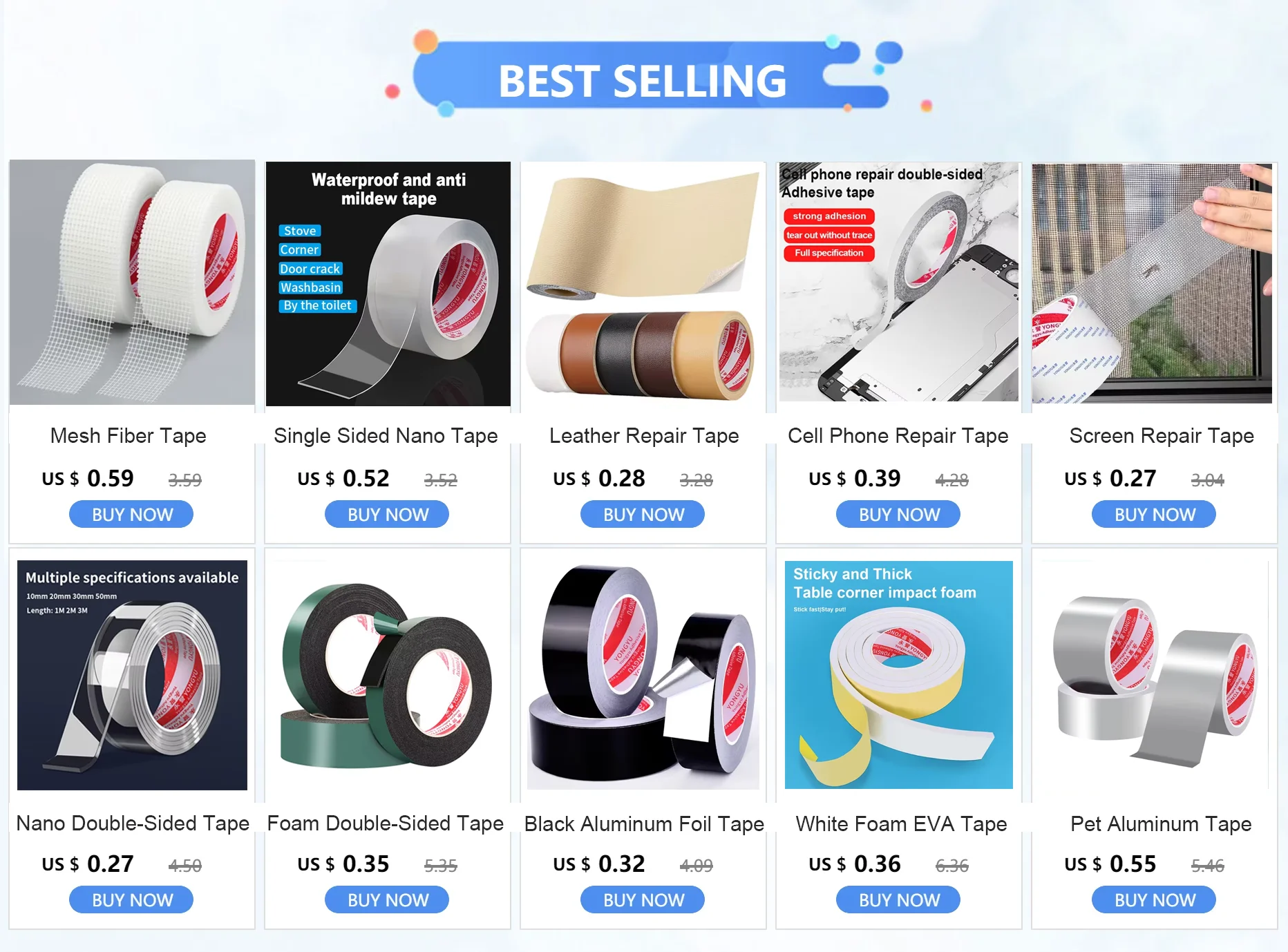 10m Double-Sided Mobile Phone Repair Tape Heat-Resistant Lcd Screen Repair Touch Screen Seal Battery Frame Foam Strong Adhesion