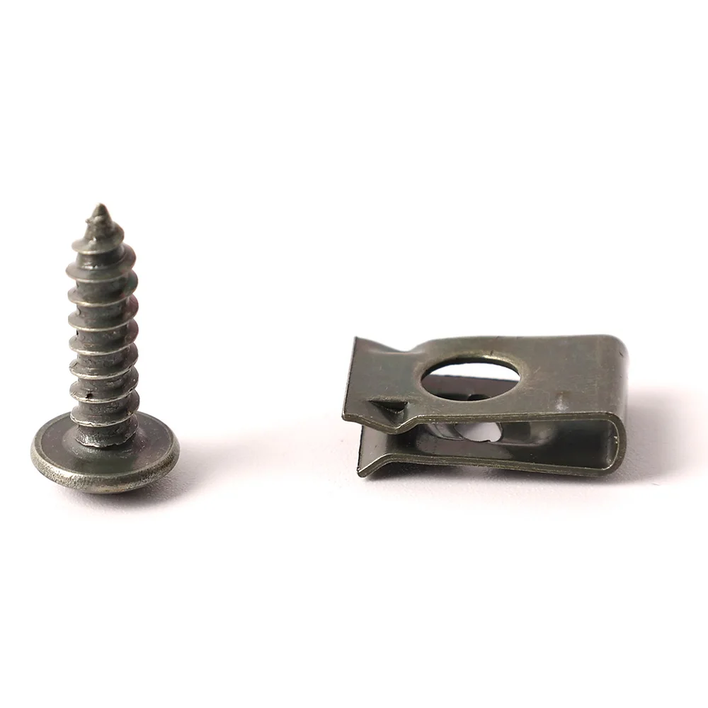 Car Fastener Clip U-Type Metal Screw Clip Tools for Motorcycle Engine Undertray Splash Shield Guard Bumper Screw Car Accessories