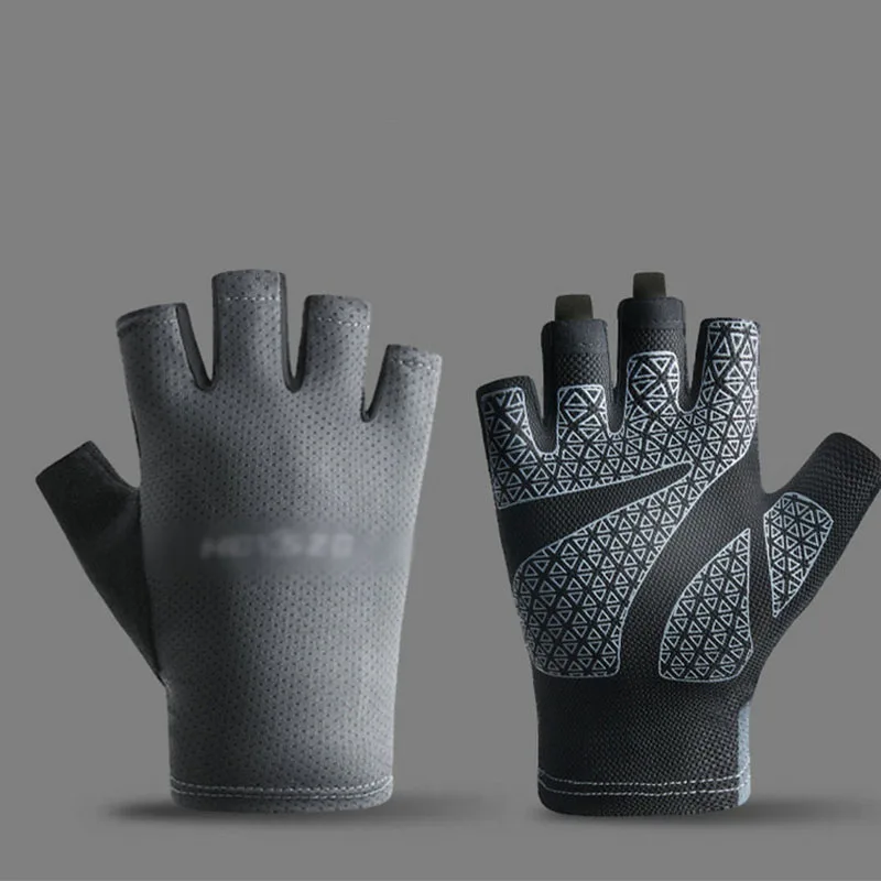Professional Gym Fitness Breathable Anti-Slip Women Men Half Finger Summer Fishing Cycling Fingerless Gloves Female Bicycle Bike
