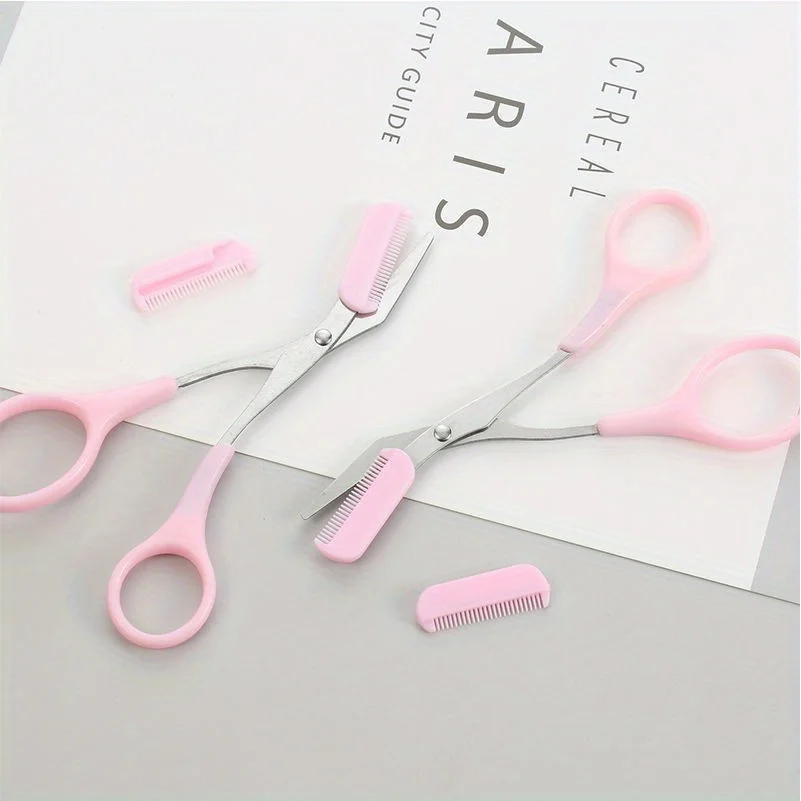 Stainless Steel Eyebrow Trimming Scissors With Comb, Safe Eyebrow Trimming Makeup Tool, Precise Creation Of Perfect Eyebrow Shap