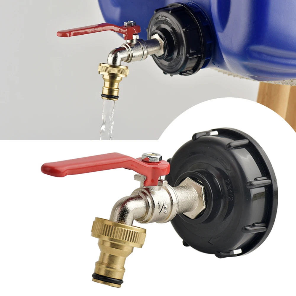 IBC Tank Tap Adapter S60*6 Coarse Thread to Brass/Alloy 16mm Quick Connect Replacement Valve Garden Home Valve Fitting Faucet