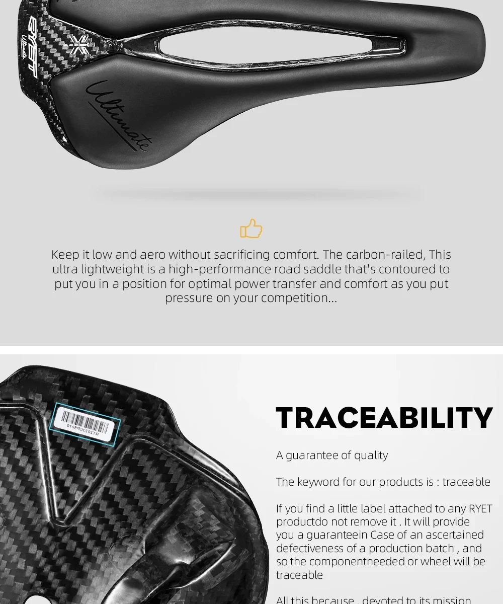 2024 RYET 3D Printed Bicycle Saddle 120g Carbon Cushion 250x140mm Bike Seating for MTB Gravel Road Bike Seat Cycling Accessories
