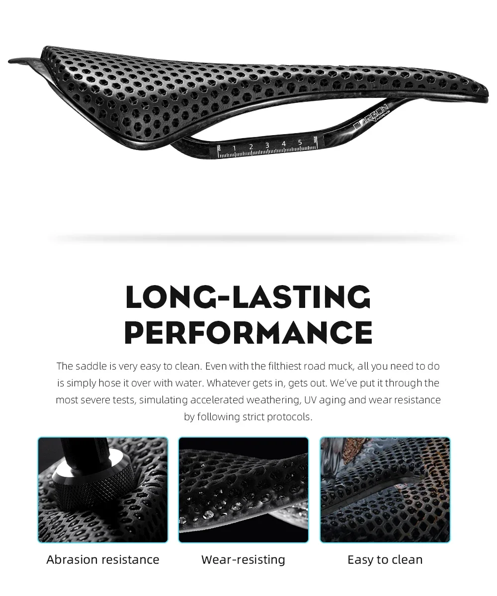2024 RYET 3D Printed Bicycle Saddle 120g Carbon Cushion 250x140mm Bike Seating for MTB Gravel Road Bike Seat Cycling Accessories