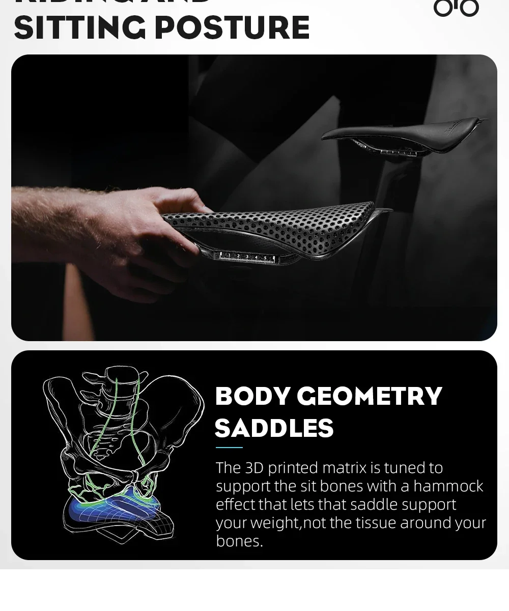 2024 RYET 3D Printed Bicycle Saddle 120g Carbon Cushion 250x140mm Bike Seating for MTB Gravel Road Bike Seat Cycling Accessories