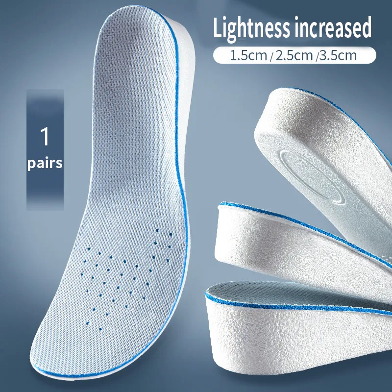 1 Pair EVA Material Invisible Height Increase Insoles For Shoes Breathable Shock Absorption Comfortable For Women Men