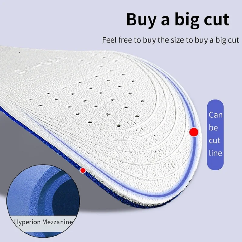1 Pair EVA Material Invisible Height Increase Insoles For Shoes Breathable Shock Absorption Comfortable For Women Men