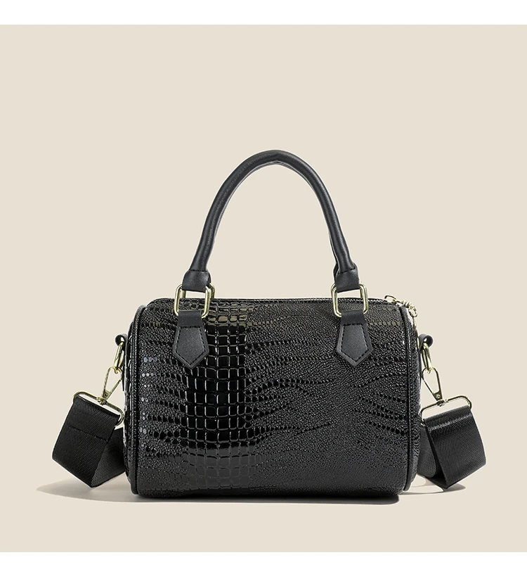 Small Handbag Women's Fashion Shoulder Crossbody Bag Solid Color Black