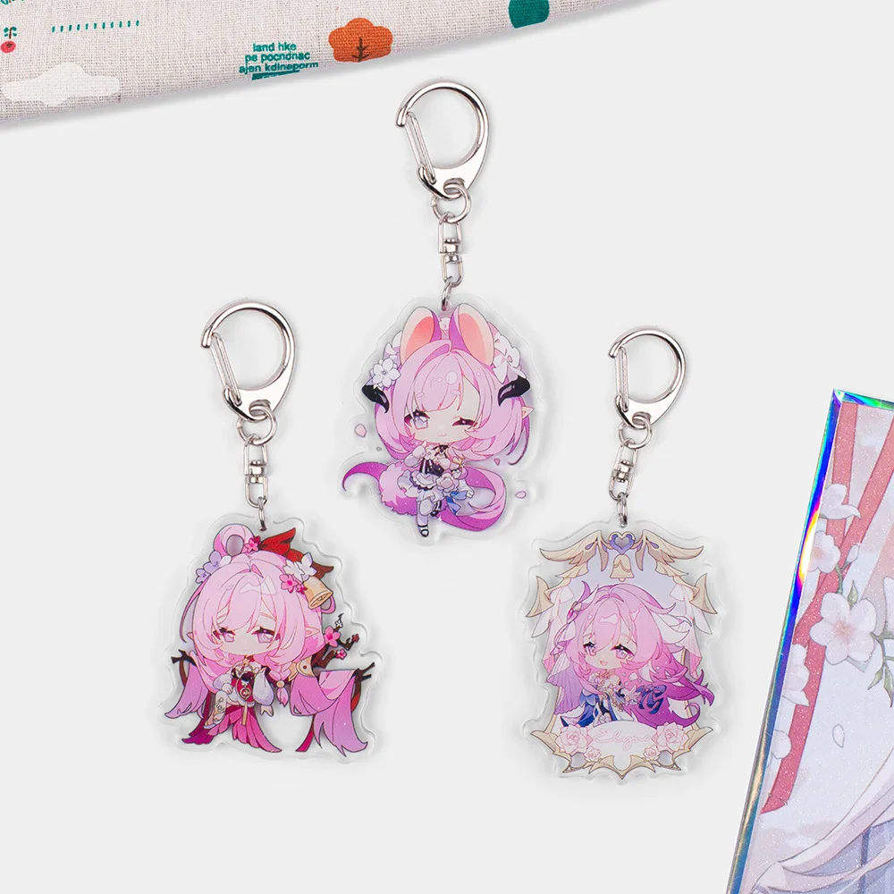 Anime Game Honkai Impact 3 Elysia Cosplay Costume Accessories Badge Keychain Prop