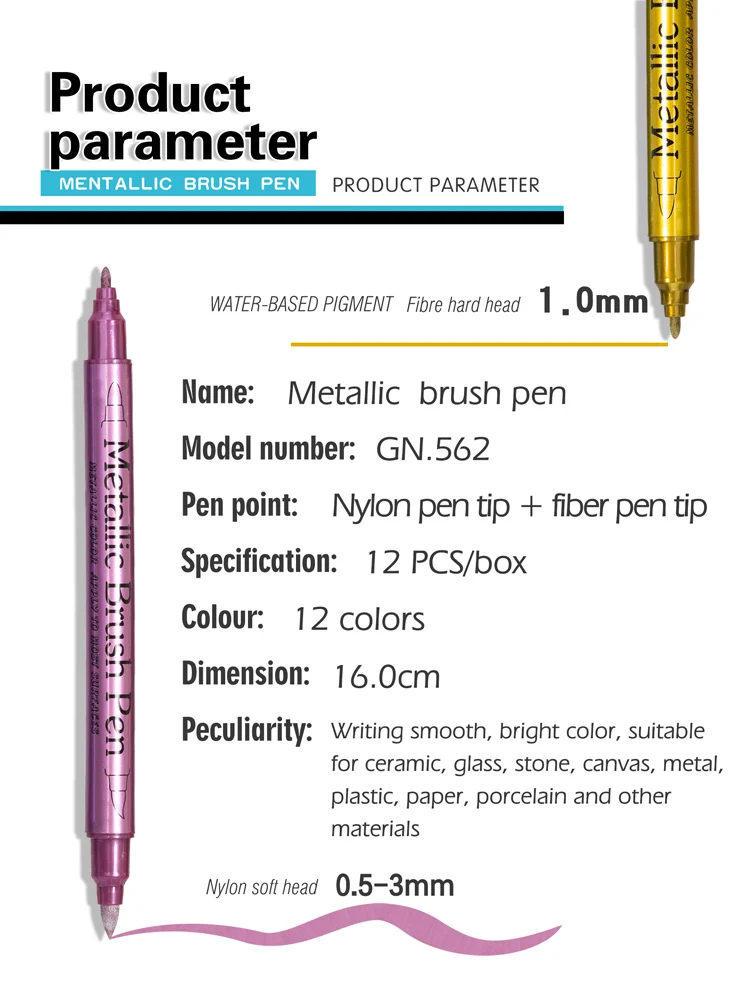 Metallic Markers Pens Color Silver Gold Paint Pens for Black Paper, Glass, Rock Painting, DIY Scrapbook Album