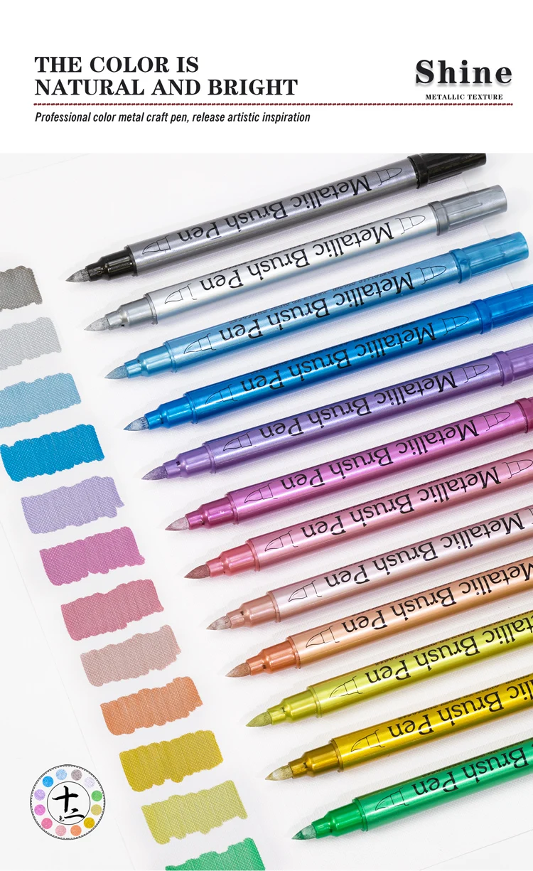 Metallic Markers Pens Color Silver Gold Paint Pens for Black Paper, Glass, Rock Painting, DIY Scrapbook Album