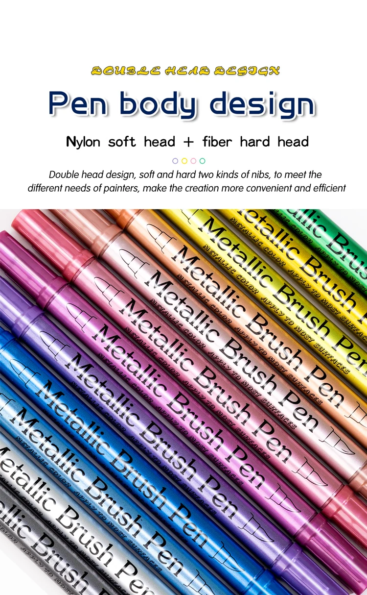 Metallic Markers Pens Color Silver Gold Paint Pens for Black Paper, Glass, Rock Painting, DIY Scrapbook Album
