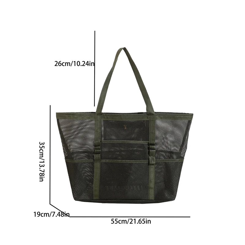 Hollow Large Capacity Makeup Storage Bag Women Multifunctional Mesh Shoulder Bag Travel Transparent Bag Beach Bags