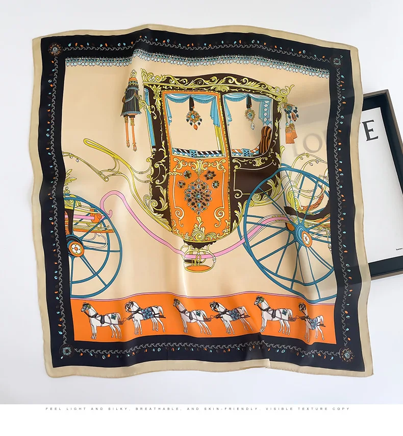 Luxury Brand Silk Scarf Square Women Shawls And Wraps Office Small Hair Neck Hijabs Kerchief Foulard Ladies Scarves 70*70cm