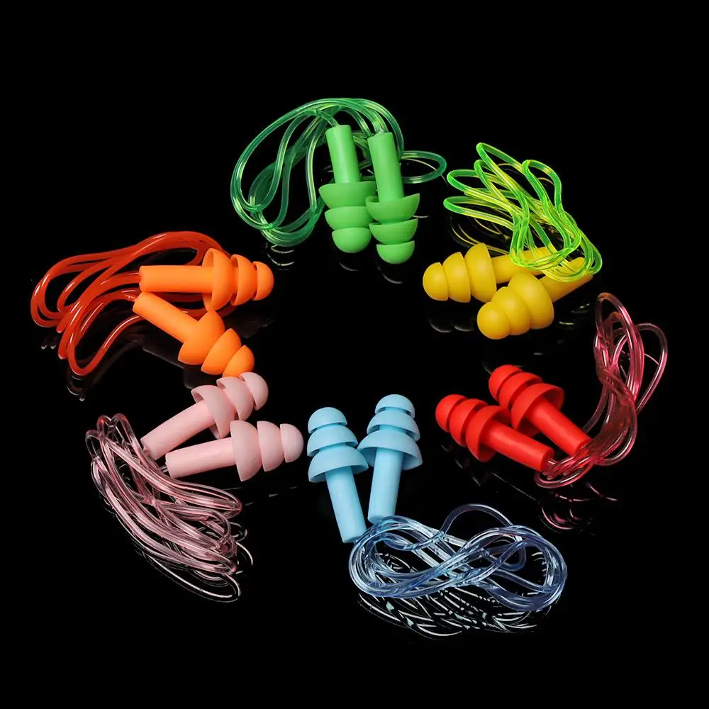 1 Set Unisex Silicone Ear Plugs Swimming Ears Protector Pool Accessories Water Sports Hearing Protection Noise Reduction Earplug
