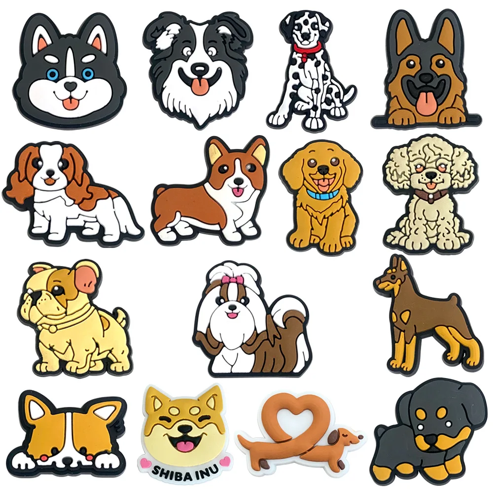 Cute Animals Dog Shoe Charms Decoration for Crocs Accessories Charms Pin Bracelet Wristband DIY Women Party Gifts
