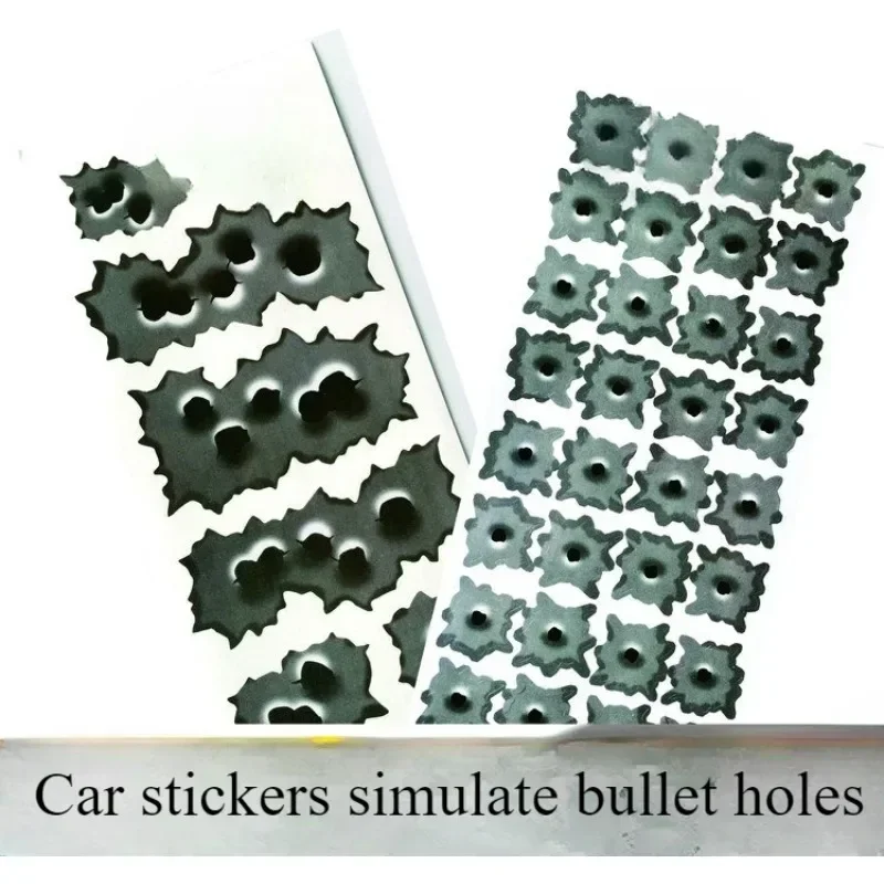 Personalized 3D Bullet Hole Car Stickers, Creative Bumper Body Side Decal, Funny Scratch, Fashion, Car Stickers attachment 1PCS