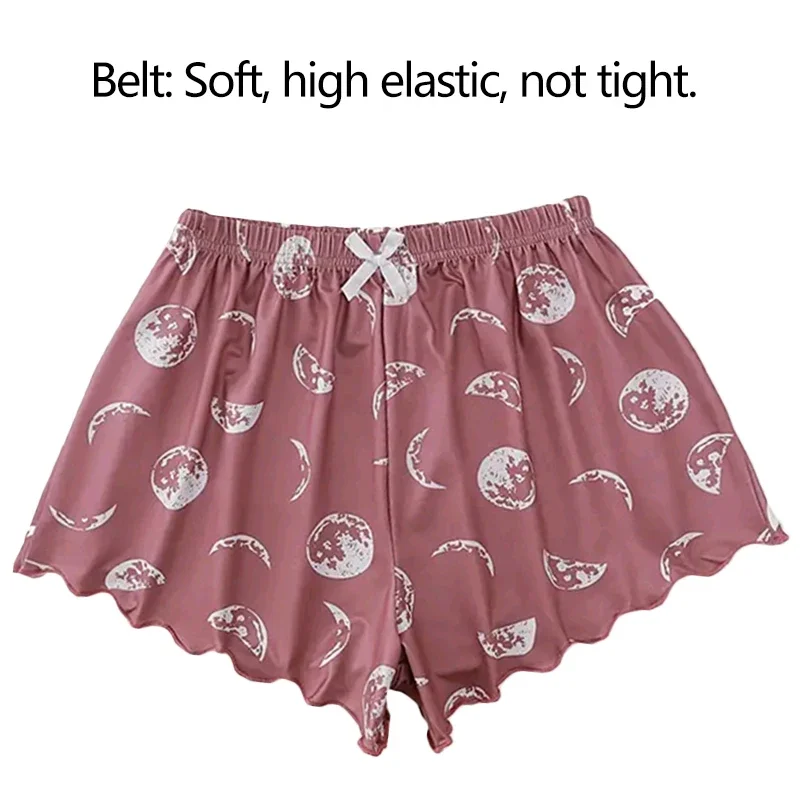 Women Pajamas Sleepwear Pajama Set Sports Camisole and Shorts Pink Black Moon and Planet Print Summer Comfortable Casual Suit