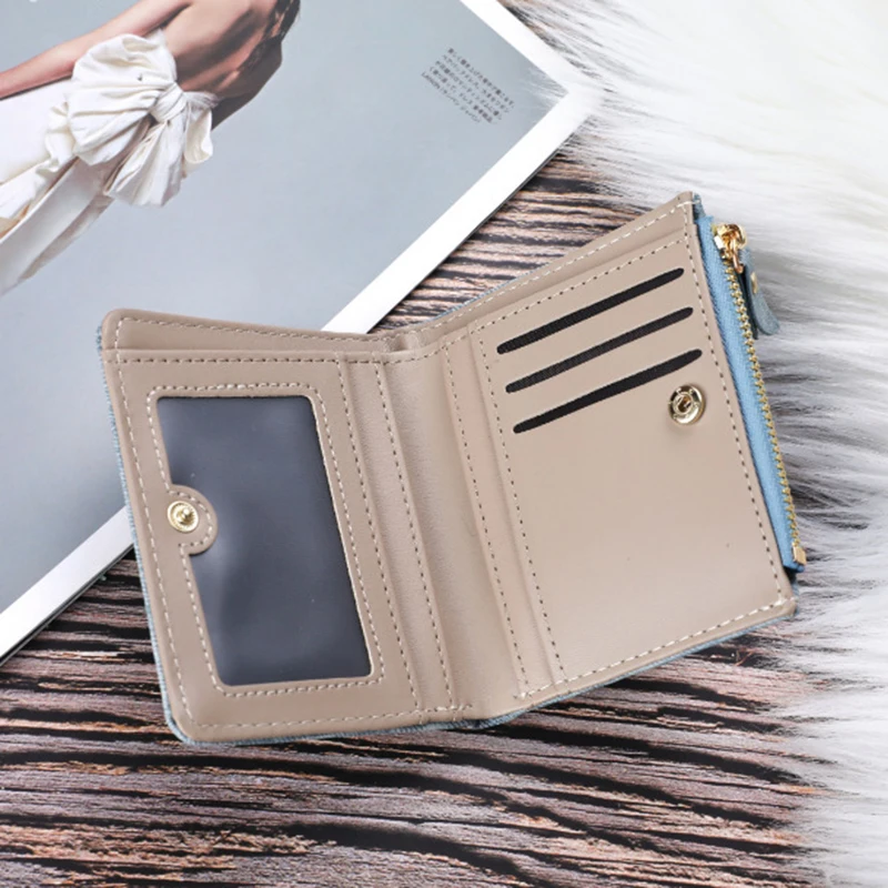 1pc Cute Cartoon Purse, Cat Pattern Large Capacity Wallet, PU Leather Storage Card Holder