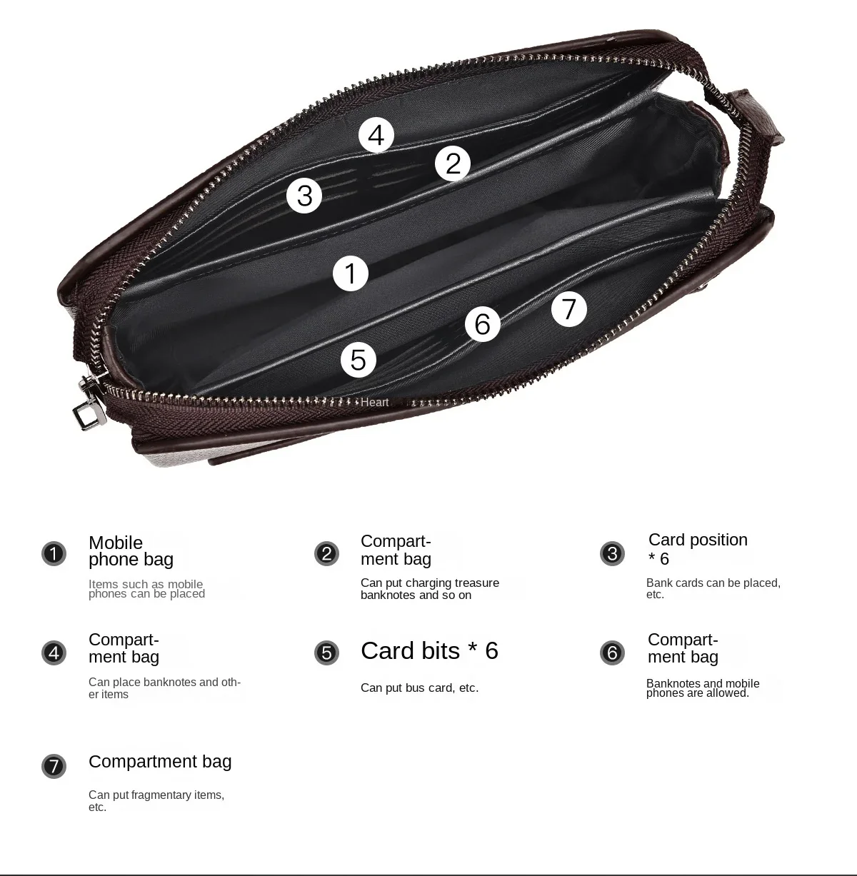 New Men's Clutch Purse High End PU Leather Long Wallet Large Capacity Multi Card Slot Wrist Bag Password Anti-Theft Phone Bag