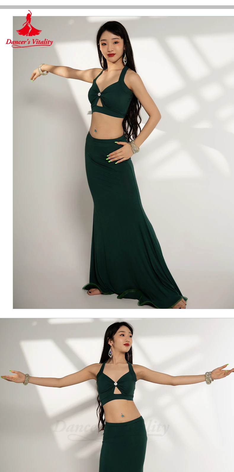 Belly Dance Costumes Set for Women Cotton Sleeveless Top+long Skirt 2pcs Bellydancing Wear Clothing Oriental Dancing Outfit