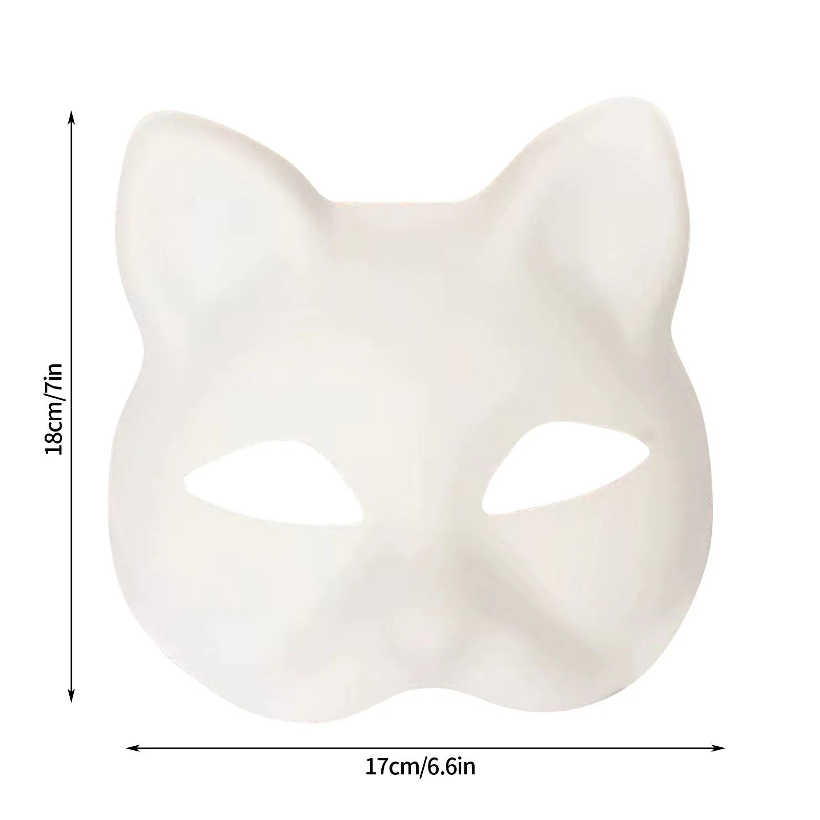 5/10pcs Paper Blank White Mask Halloween Cosplay Cat Fox DIY Paintable Half Face Mask Animal Costume Party Decorate Craft Prop
