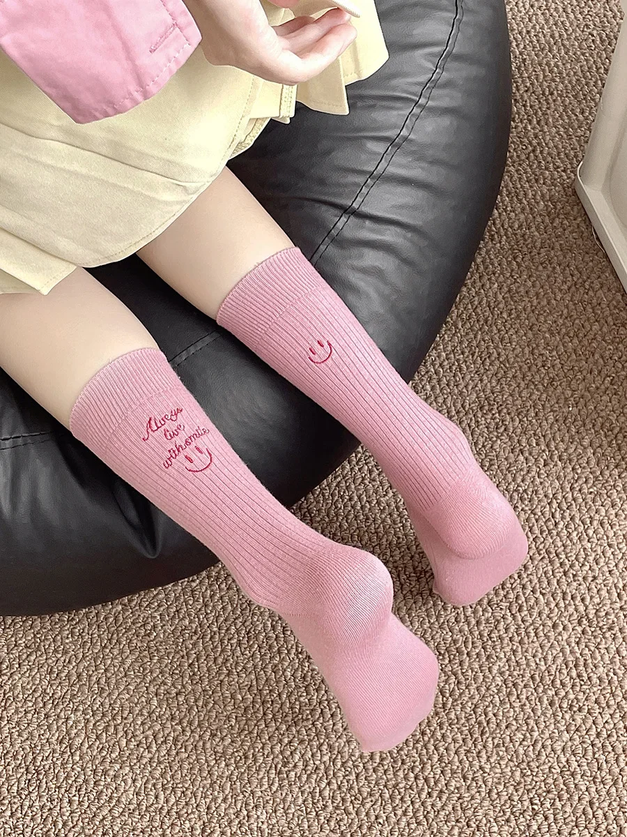 Smile Print Women Socks Summer Thin Girl Casual Cotton Socks Embroidery Letter Sok Harajuku Funny Sock Female Daily Sox New