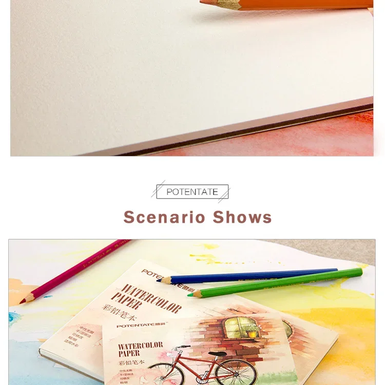 A5/A6 12 Sheets 300gsm Watercolor Sketchbook for Beginner Color Pencil Sketch Drawing Painting Handbook Paper Art Supplies