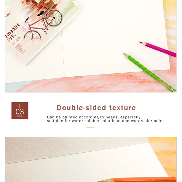 A5/A6 12 Sheets 300gsm Watercolor Sketchbook for Beginner Color Pencil Sketch Drawing Painting Handbook Paper Art Supplies