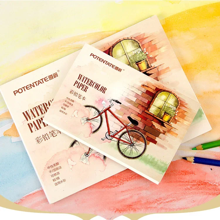 A5/A6 12 Sheets 300gsm Watercolor Sketchbook for Beginner Color Pencil Sketch Drawing Painting Handbook Paper Art Supplies