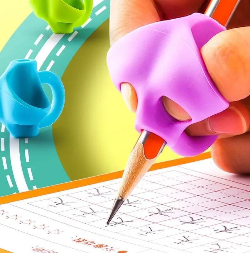 12/6/1Pcs Pencil Silicone Grips Writing Aid Trainer Posture Correction Finger Grip for Kids Children Students School Supplies