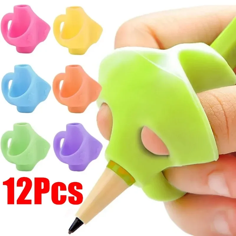 12/6/1Pcs Pencil Silicone Grips Writing Aid Trainer Posture Correction Finger Grip for Kids Children Students School Supplies