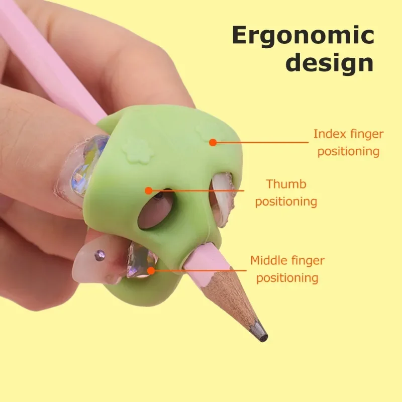 12/6/1Pcs Pencil Silicone Grips Writing Aid Trainer Posture Correction Finger Grip for Kids Children Students School Supplies
