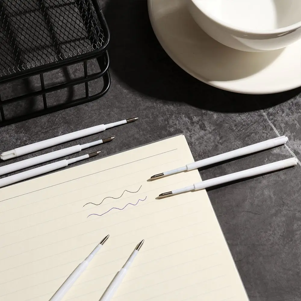 10 Pcs/lot Stationery Signature Plastic Press Pens Core Replacement Lead Writing Tool Ballpoint Pen Refill