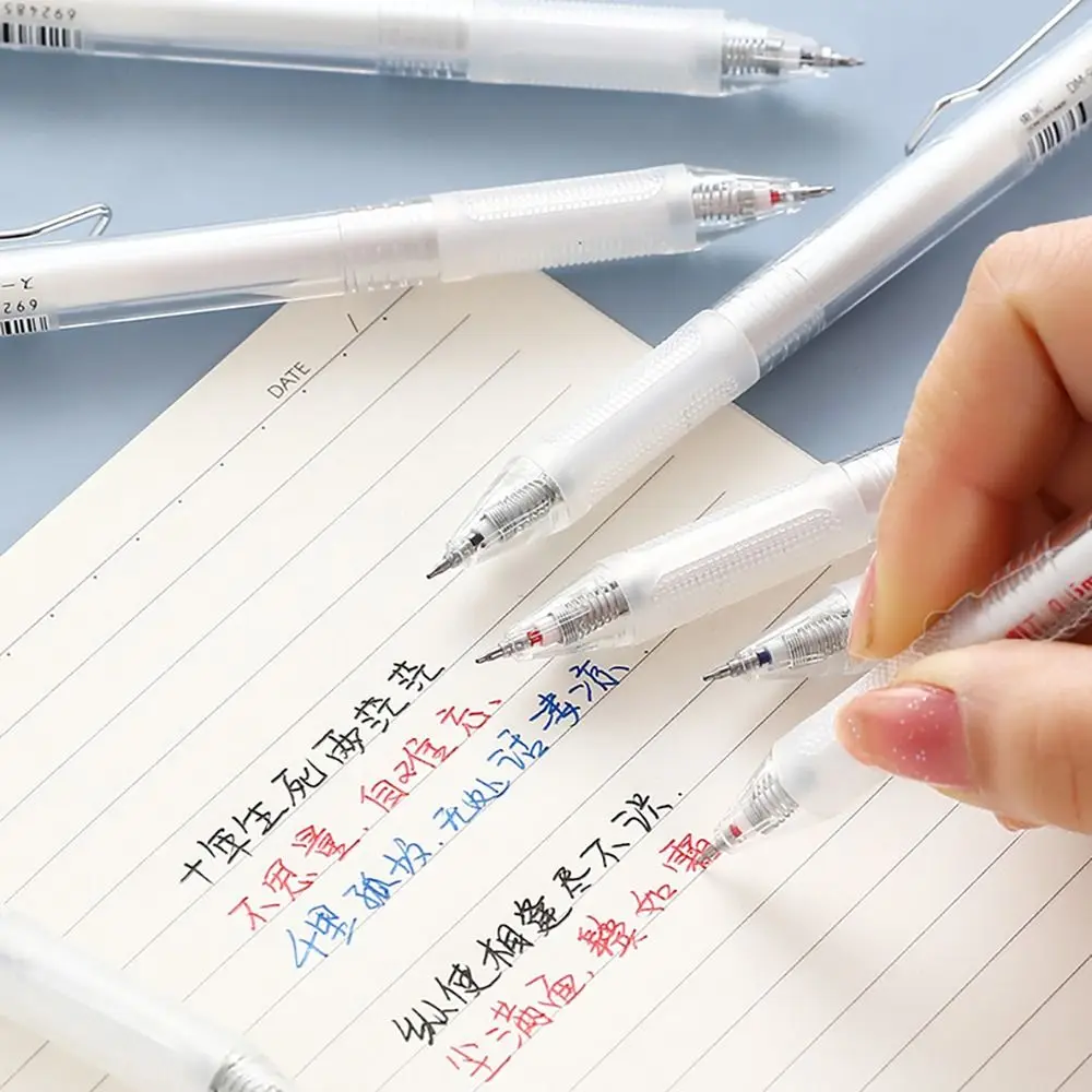 Quick Dry Gel Pen Transparent Black/Red/Blue Ink 0.5MM ST Tip Neutral Pens Writing Tools Signature Pen School Stationery