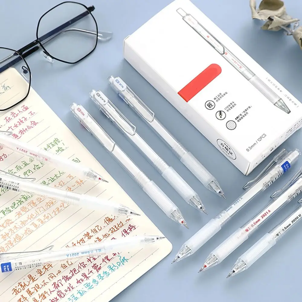 Quick Dry Gel Pen Transparent Black/Red/Blue Ink 0.5MM ST Tip Neutral Pens Writing Tools Signature Pen School Stationery