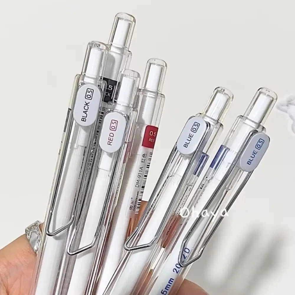 Quick Dry Gel Pen Transparent Black/Red/Blue Ink 0.5MM ST Tip Neutral Pens Writing Tools Signature Pen School Stationery