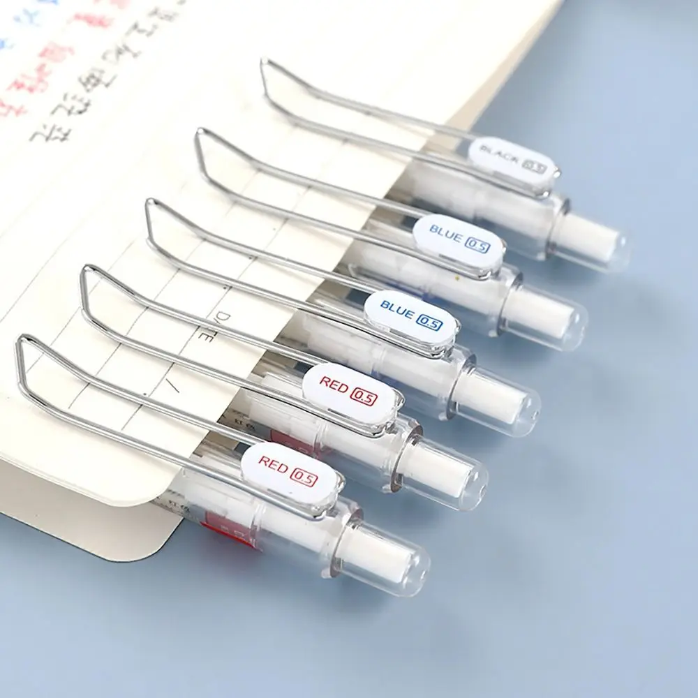 Quick Dry Gel Pen Transparent Black/Red/Blue Ink 0.5MM ST Tip Neutral Pens Writing Tools Signature Pen School Stationery