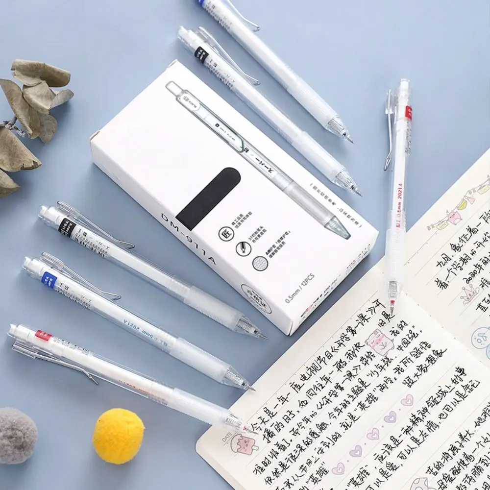 Quick Dry Gel Pen Transparent Black/Red/Blue Ink 0.5MM ST Tip Neutral Pens Writing Tools Signature Pen School Stationery