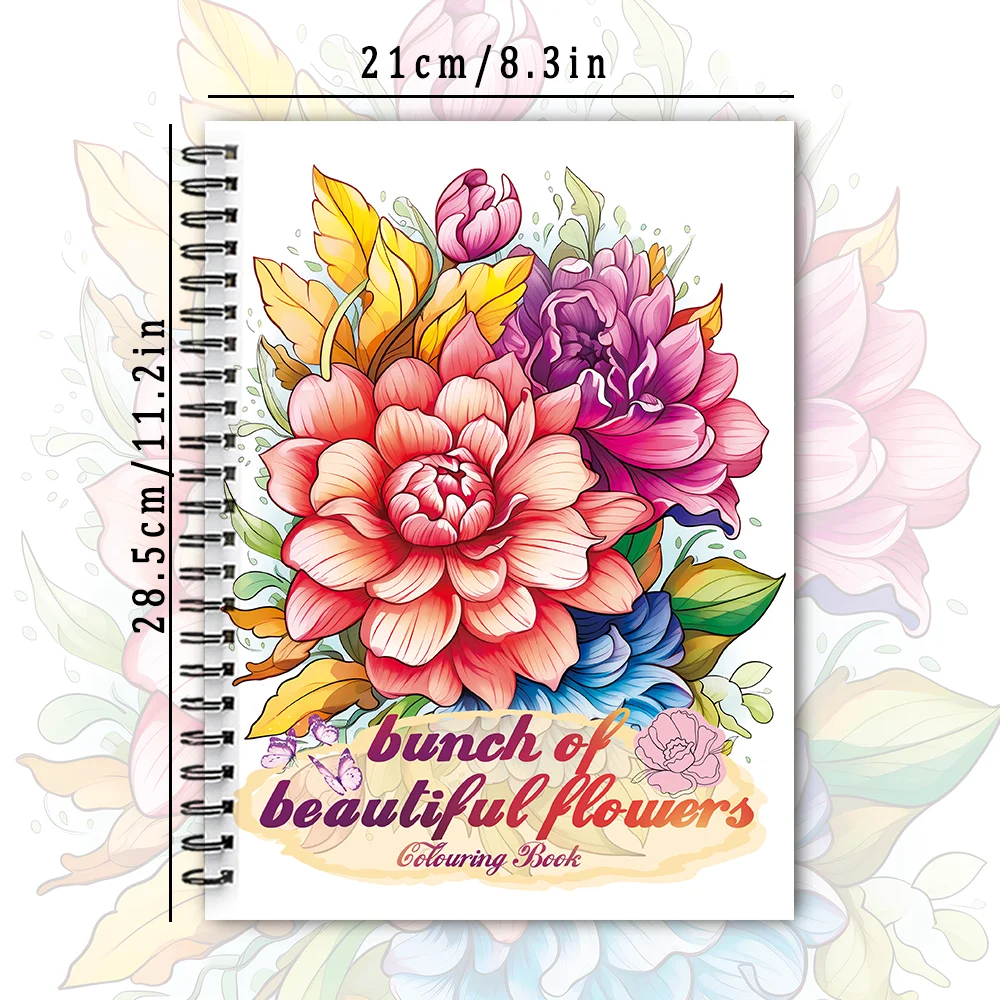 Women's Spiral Colouring Book - 30 Sheets 11.3x 8.3 inch, Stress Relief Colouring Book, Birthday Gift, Holiday Party Gift