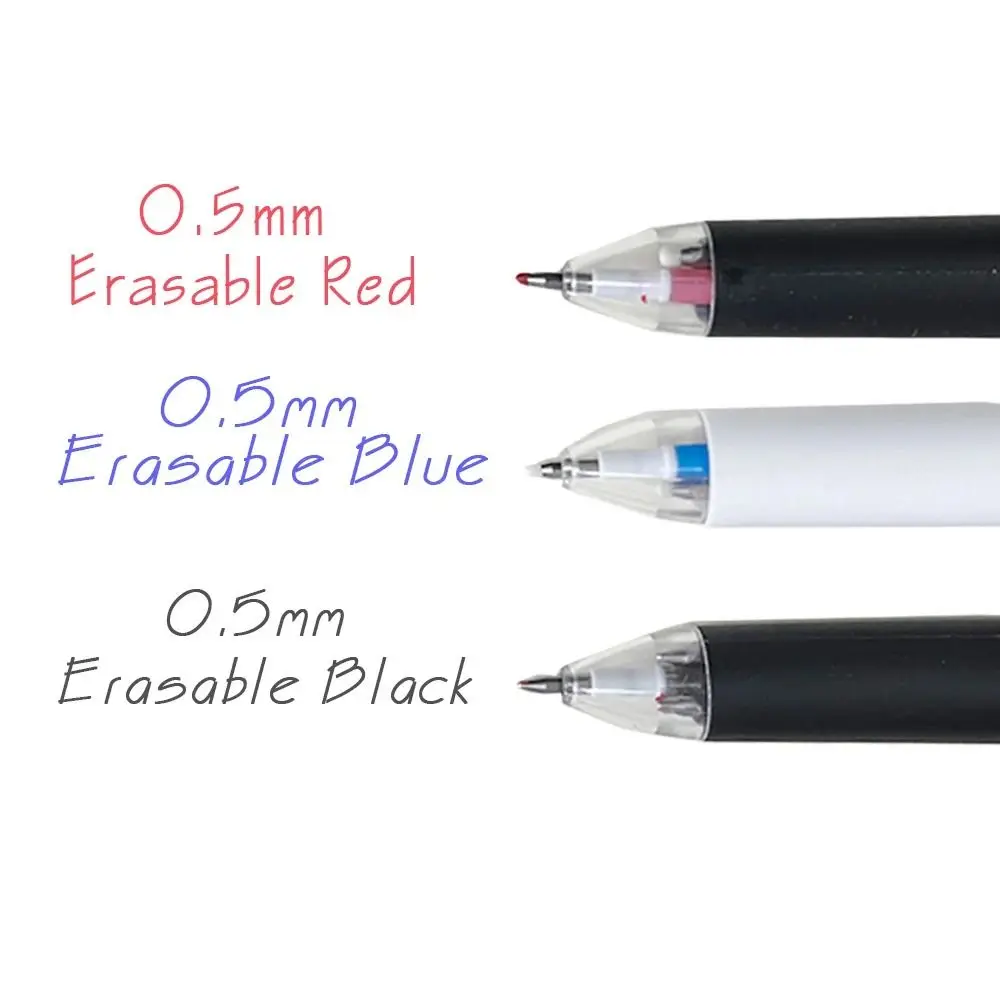 3 in 1 Erasable Pen Creative 0.5mm Magic Ink Gel Pen 3 Colors Refills Washable Handle Writing Pen
