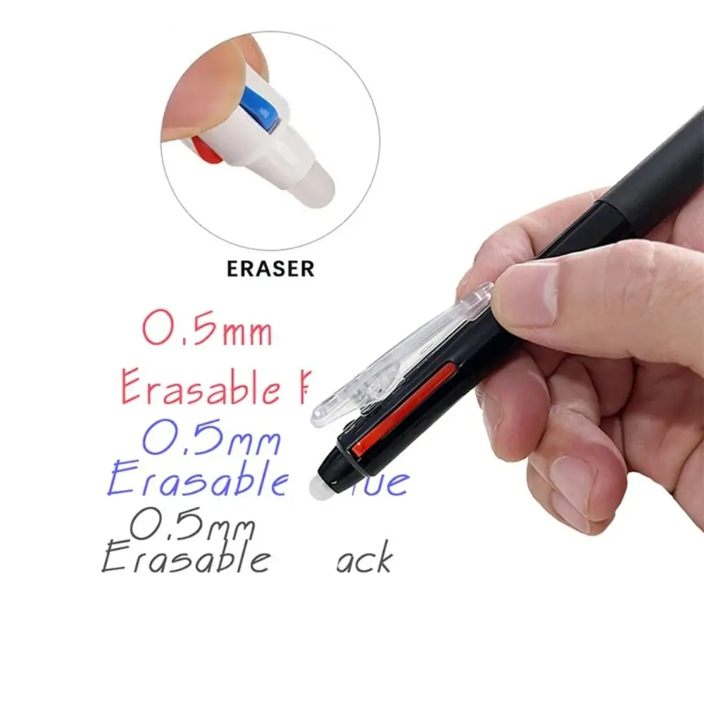 3 in 1 Erasable Pen Creative 0.5mm Magic Ink Gel Pen 3 Colors Refills Washable Handle Writing Pen