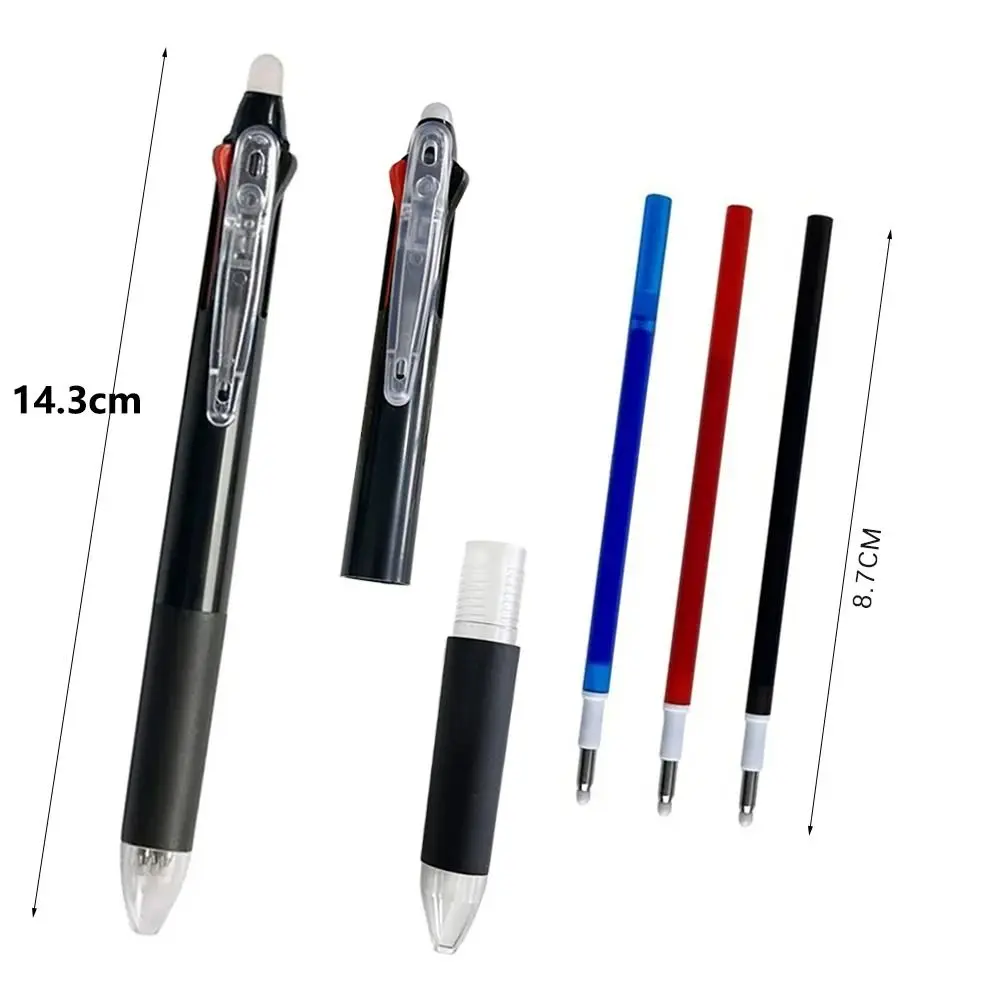 3 in 1 Erasable Pen Creative 0.5mm Magic Ink Gel Pen 3 Colors Refills Washable Handle Writing Pen
