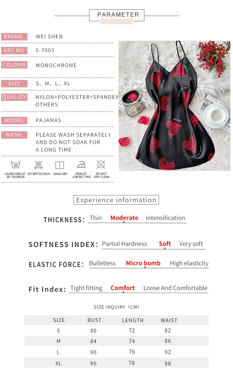 Valentine's Day Red Lip Print Satin Slip Nightdress V Neck Backless Mini Sleep Dress Women's Sleepwear Dresses