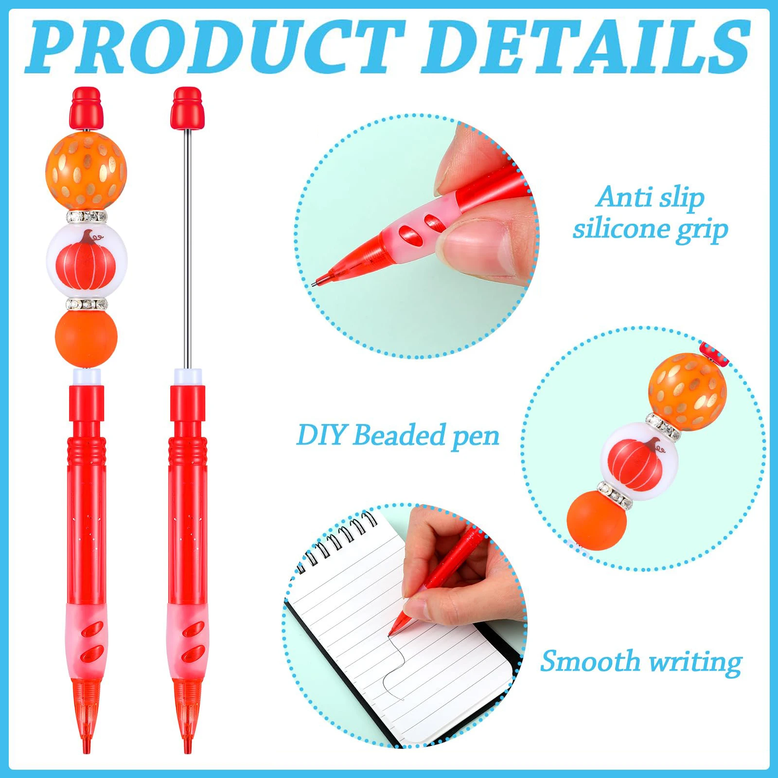 36Pcs Beaded Pencil for Students Non Sharpening Pencil 0.5 Non Refilling Beadable Automatic Cute Writing Pencil Wholesale