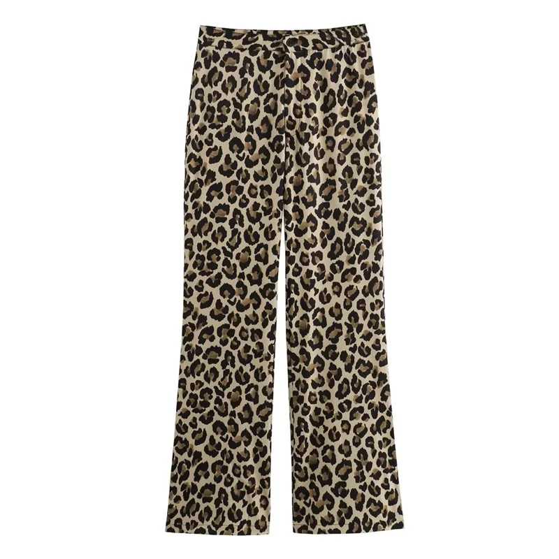 MUJER 2025 Woman Leopard Pants Y2k Animal Print High Waist Pants Women Vintage Casual Baggy Pants Woman Summer Women's Trousers