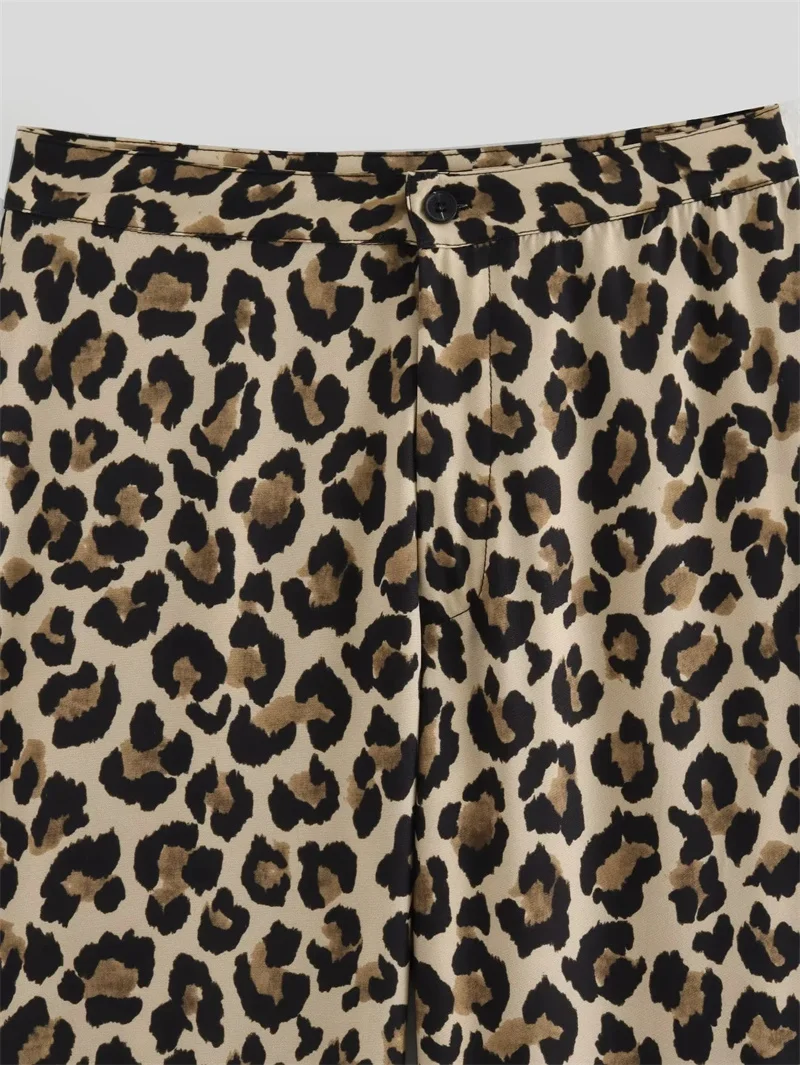 MUJER 2025 Woman Leopard Pants Y2k Animal Print High Waist Pants Women Vintage Casual Baggy Pants Woman Summer Women's Trousers