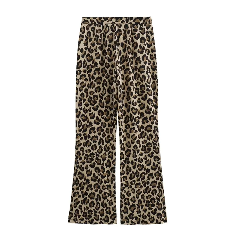 MUJER 2025 Woman Leopard Pants Y2k Animal Print High Waist Pants Women Vintage Casual Baggy Pants Woman Summer Women's Trousers